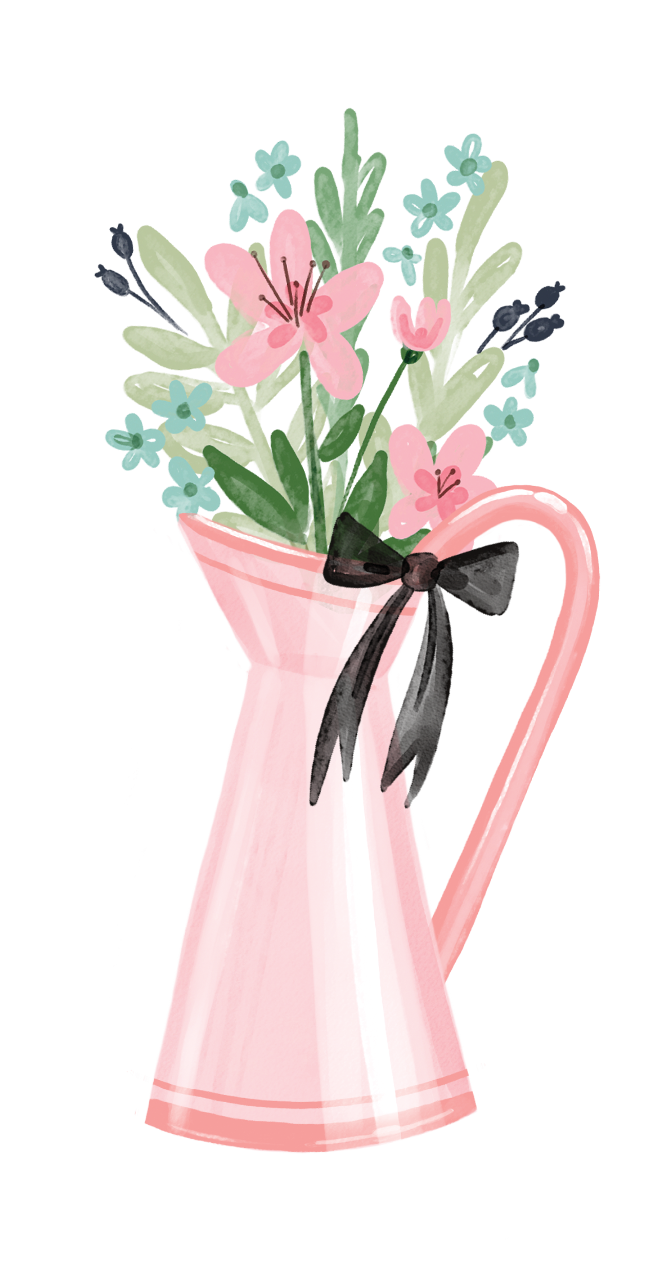 flowers drawing vase
