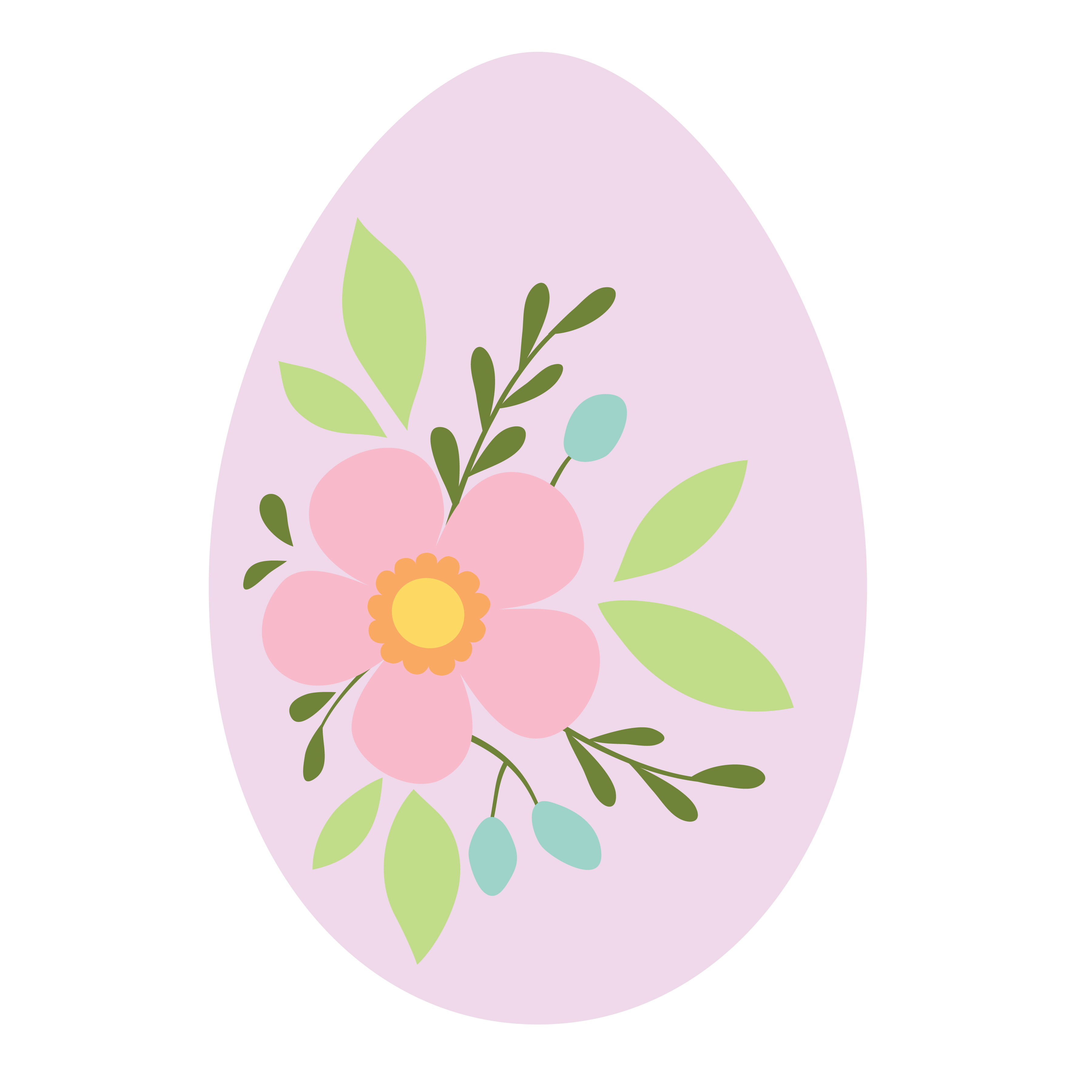 Floral Happy Easter Egg Stencil