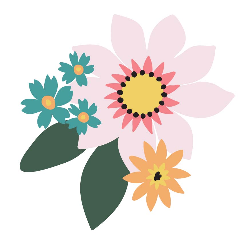 Flower Cluster SVG Cut File - Snap Click Supply Co.