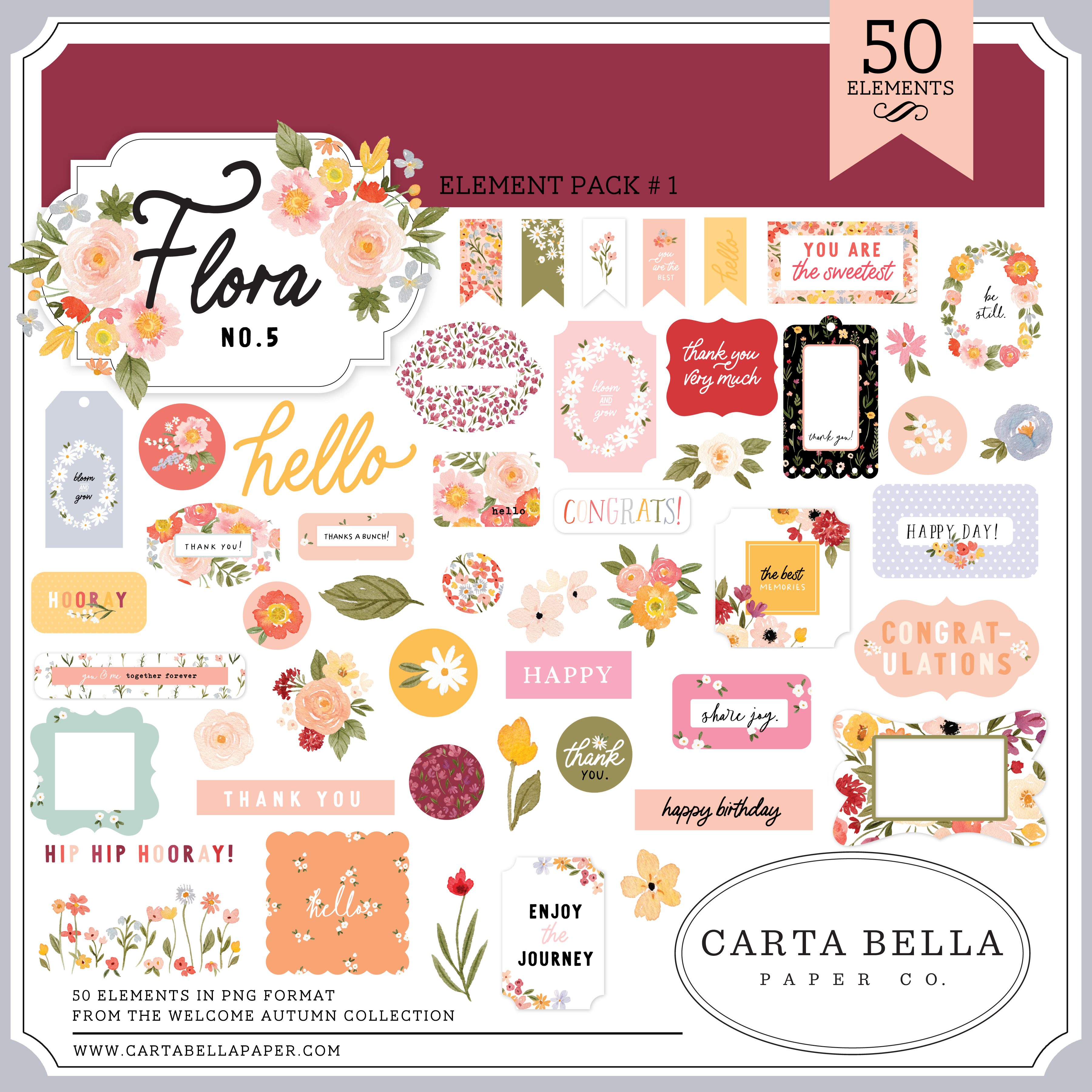 Carta Bella Flora No. 5 Element Sticker Sheet
