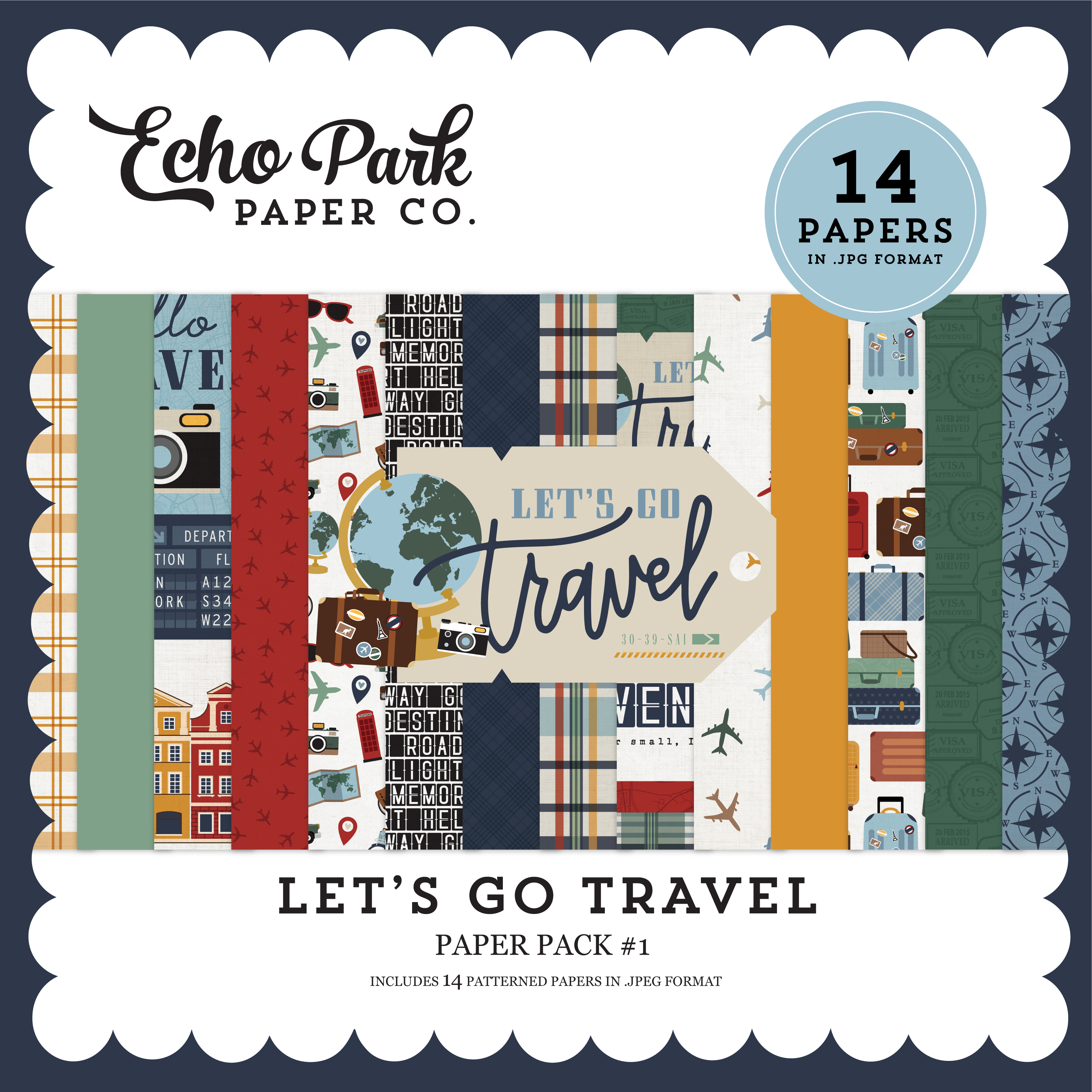 Let's Go Travel Paper Pack #1 - Snap Click Supply Co.