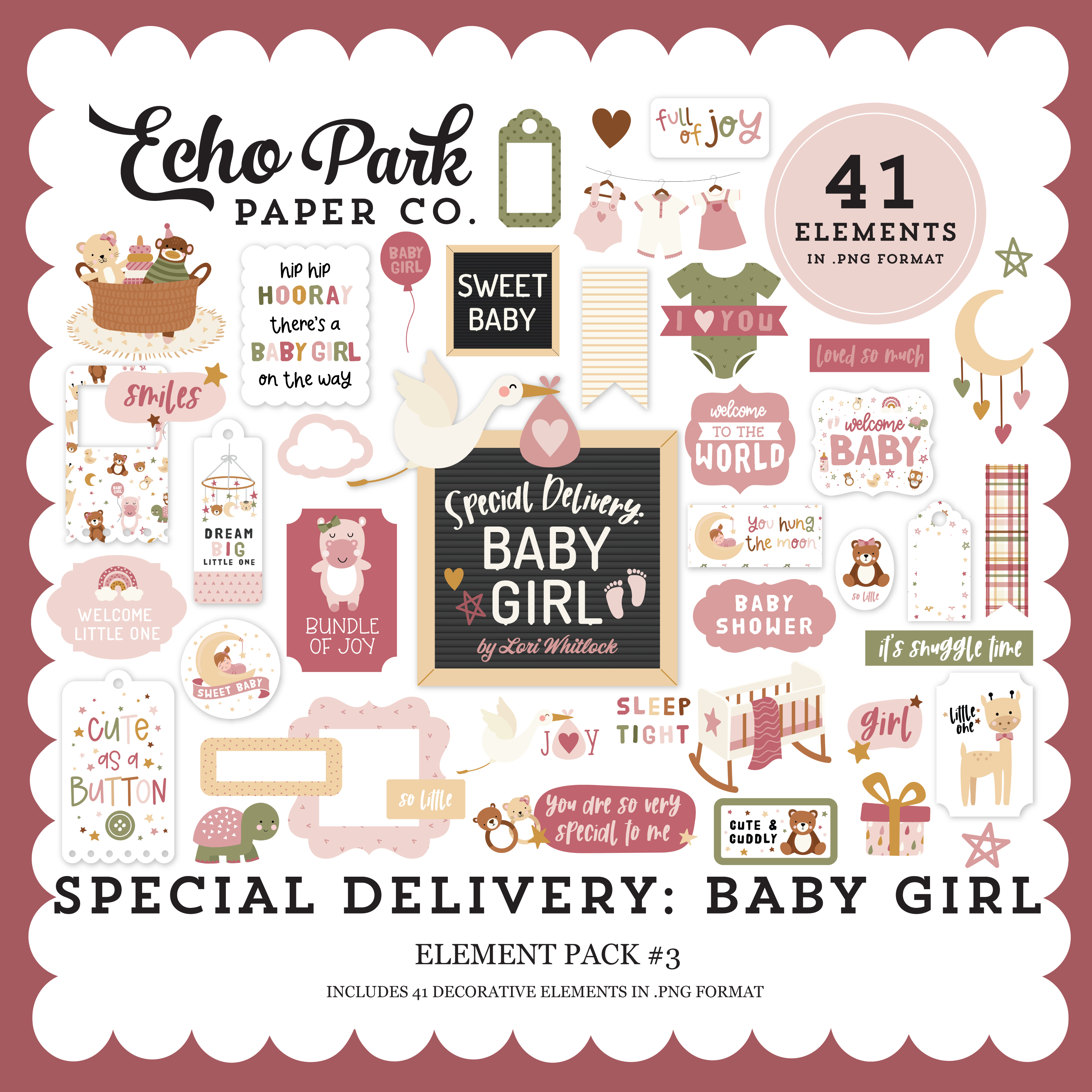 Special Delivery: Baby Girl Element Pack #3