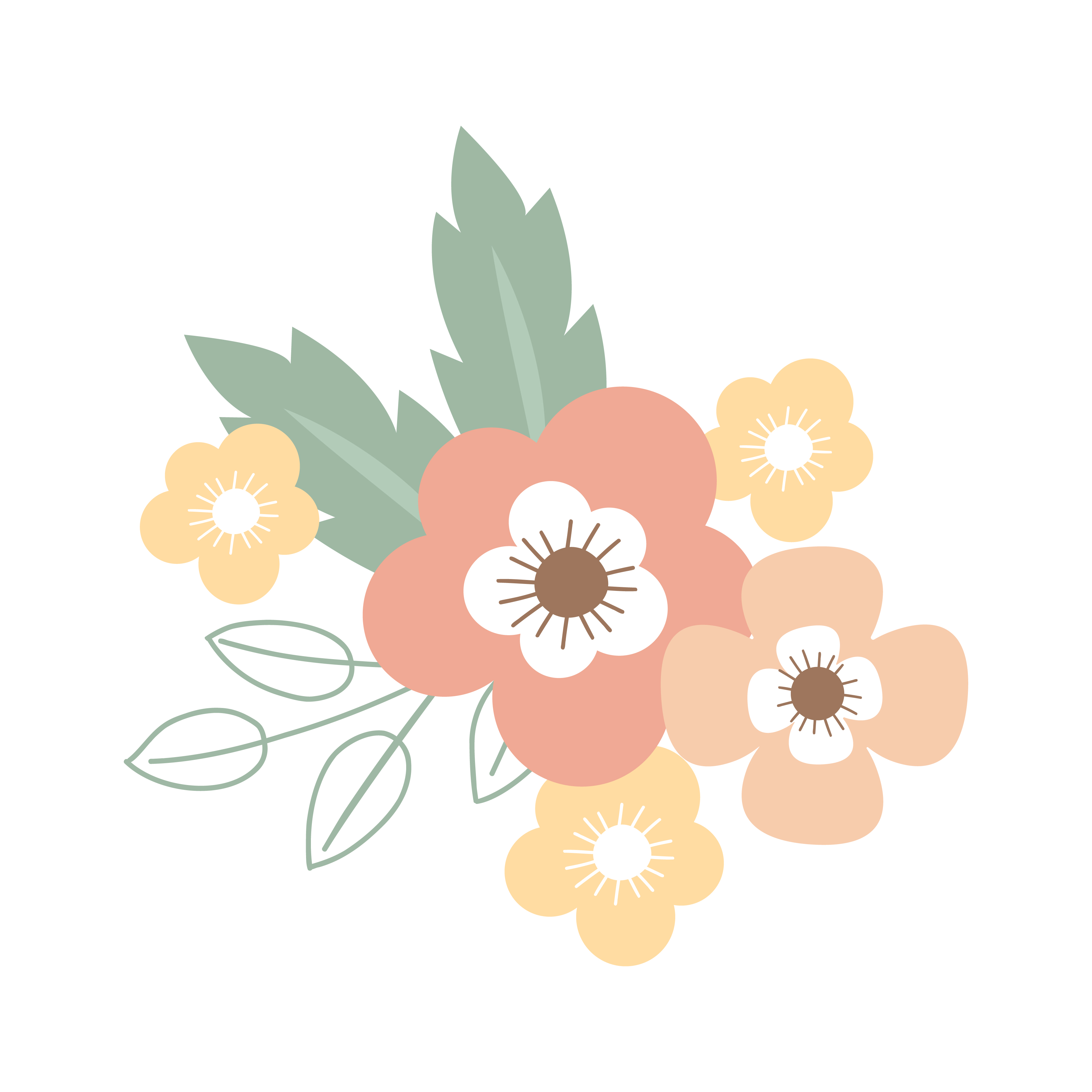 Floral Cluster SVG Cut File - Snap Click Supply Co.