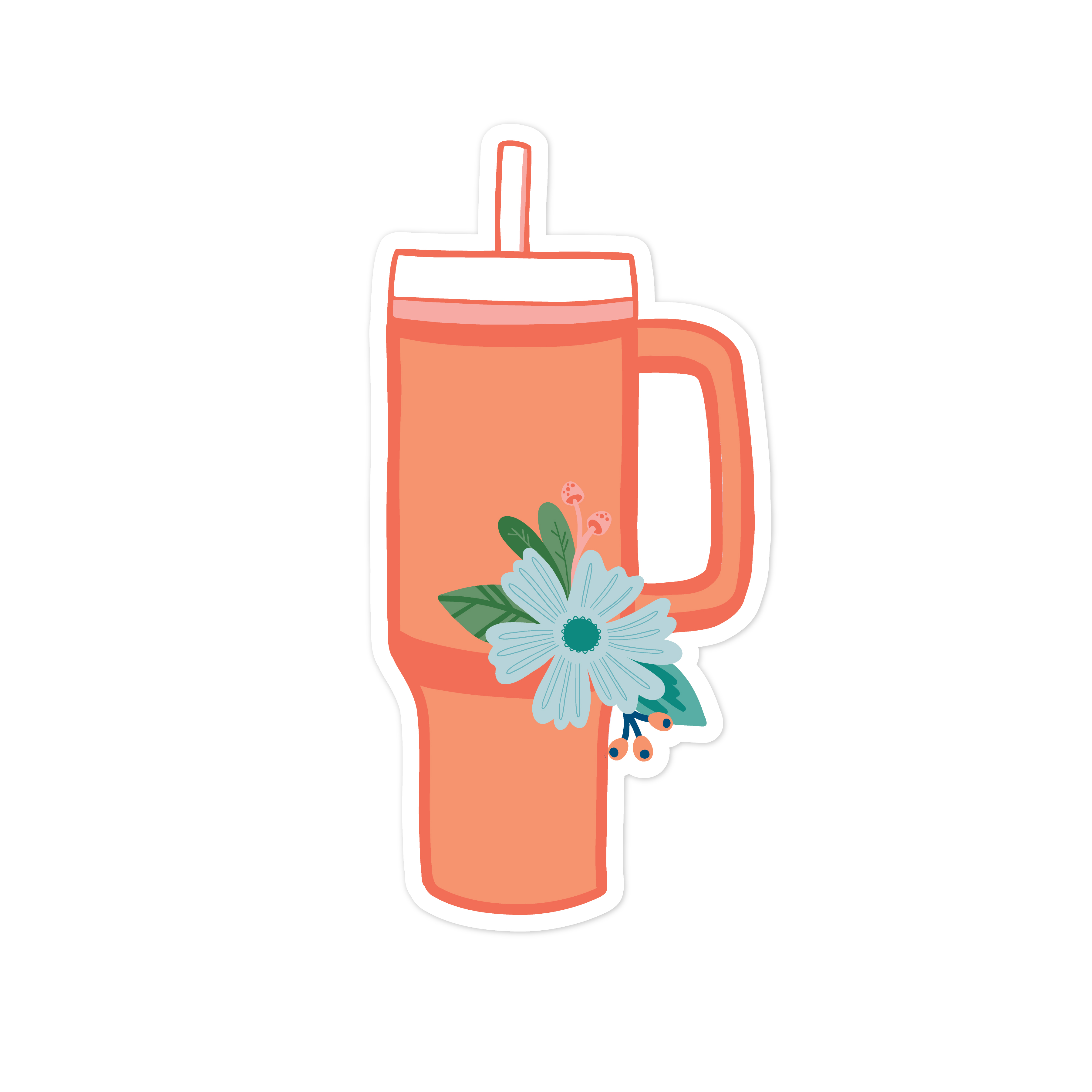 Orange Cup and Flower Print and Cut File