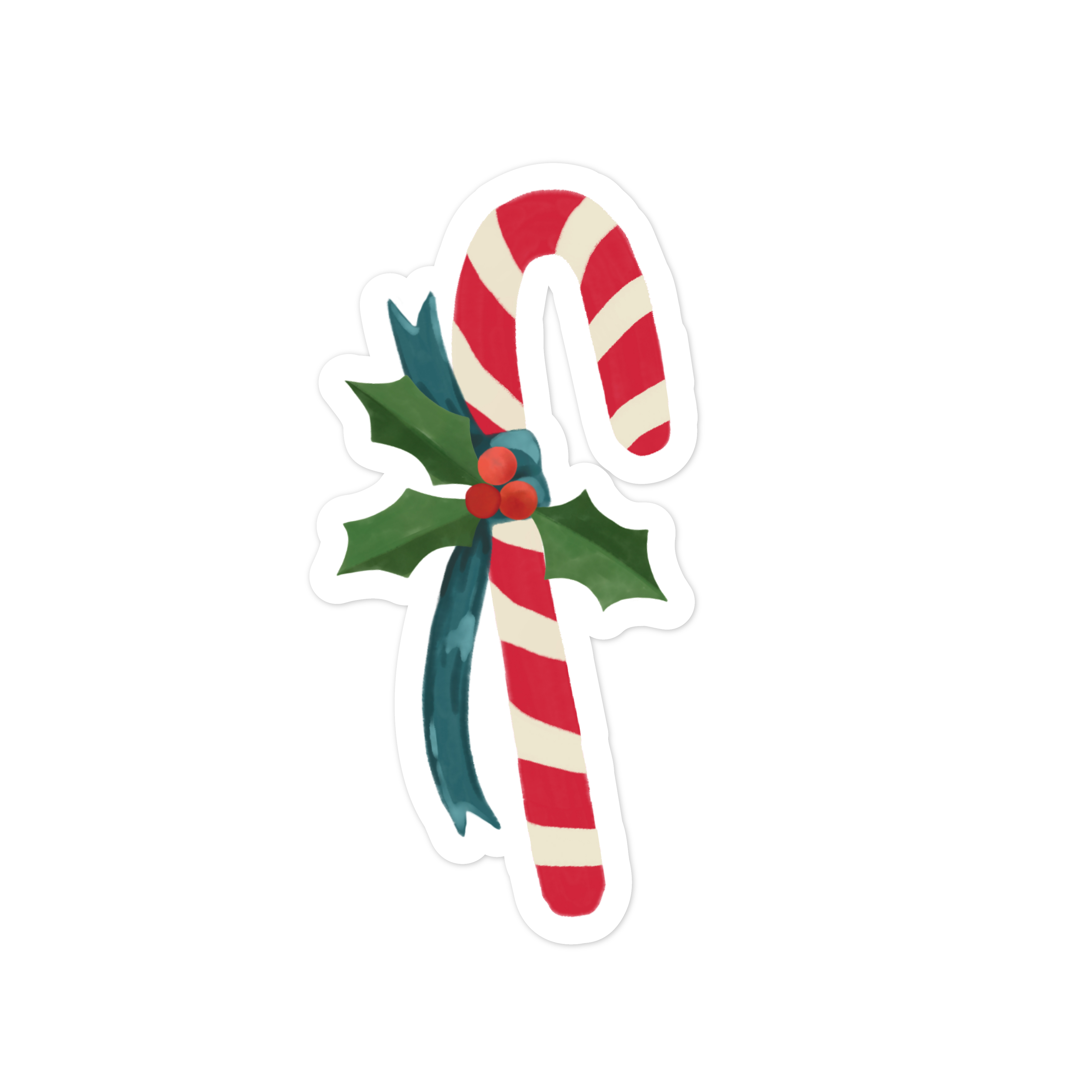 Candy Cane With Bow Print and Cut File