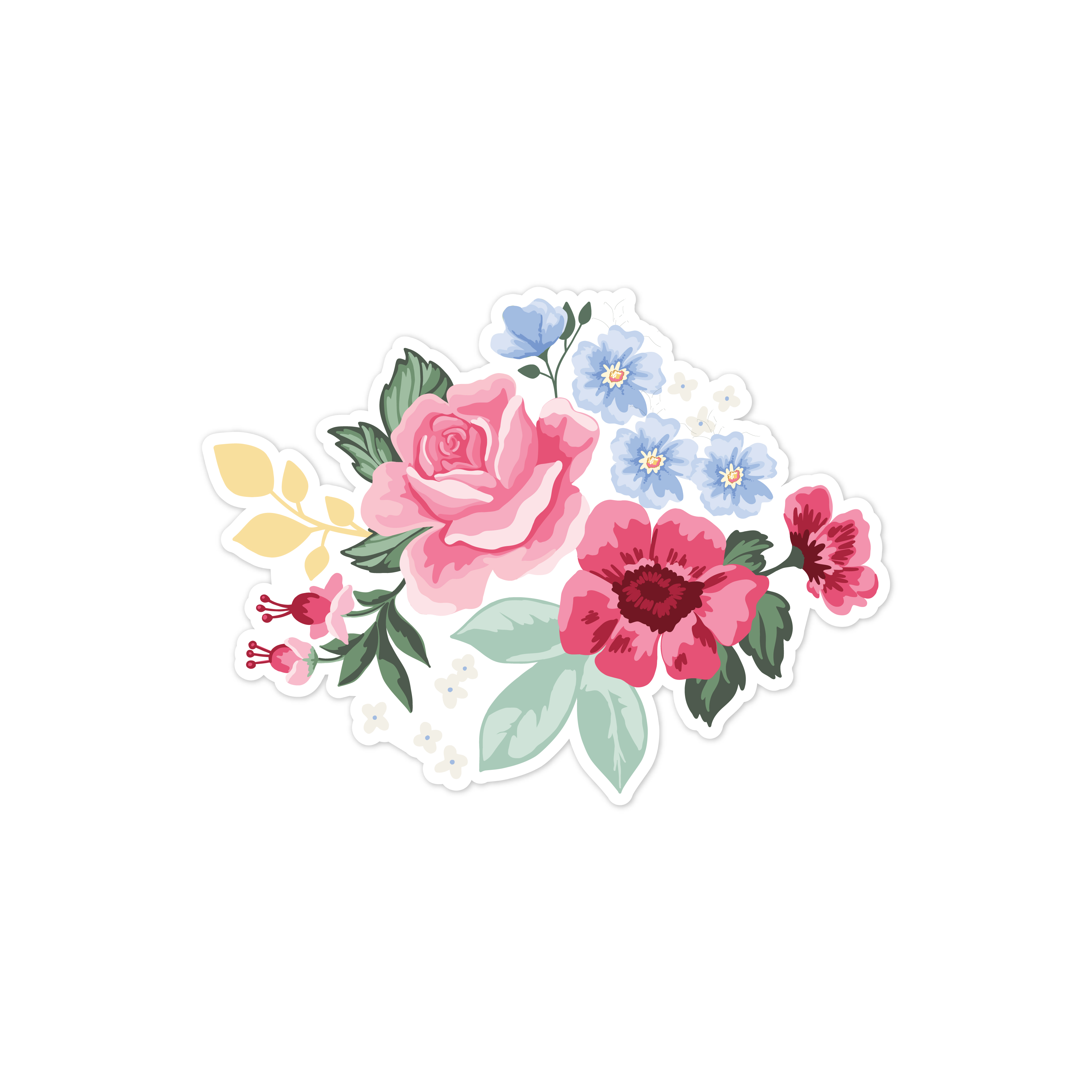 Vintage Floral Bunch Print & Cut File
