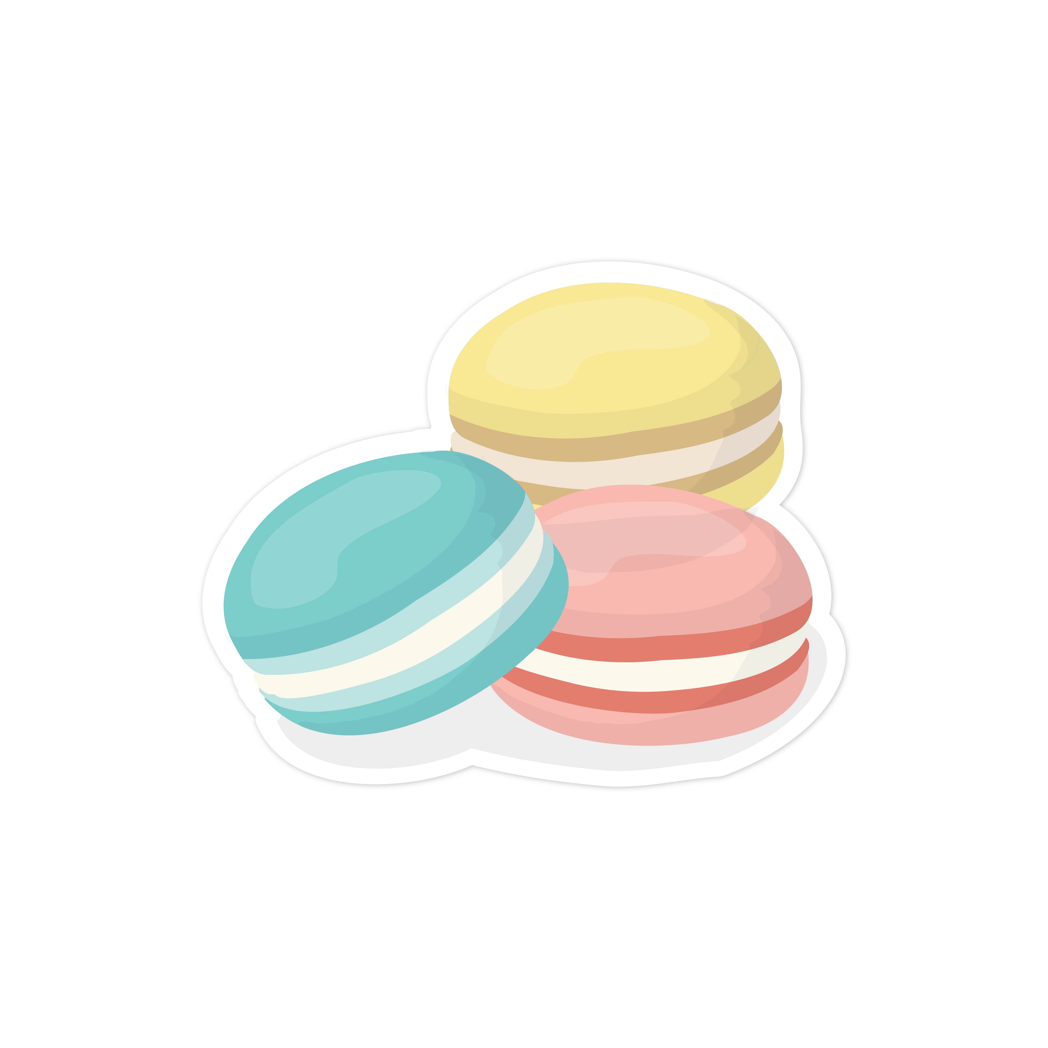 3 Macarons Print and Cut File