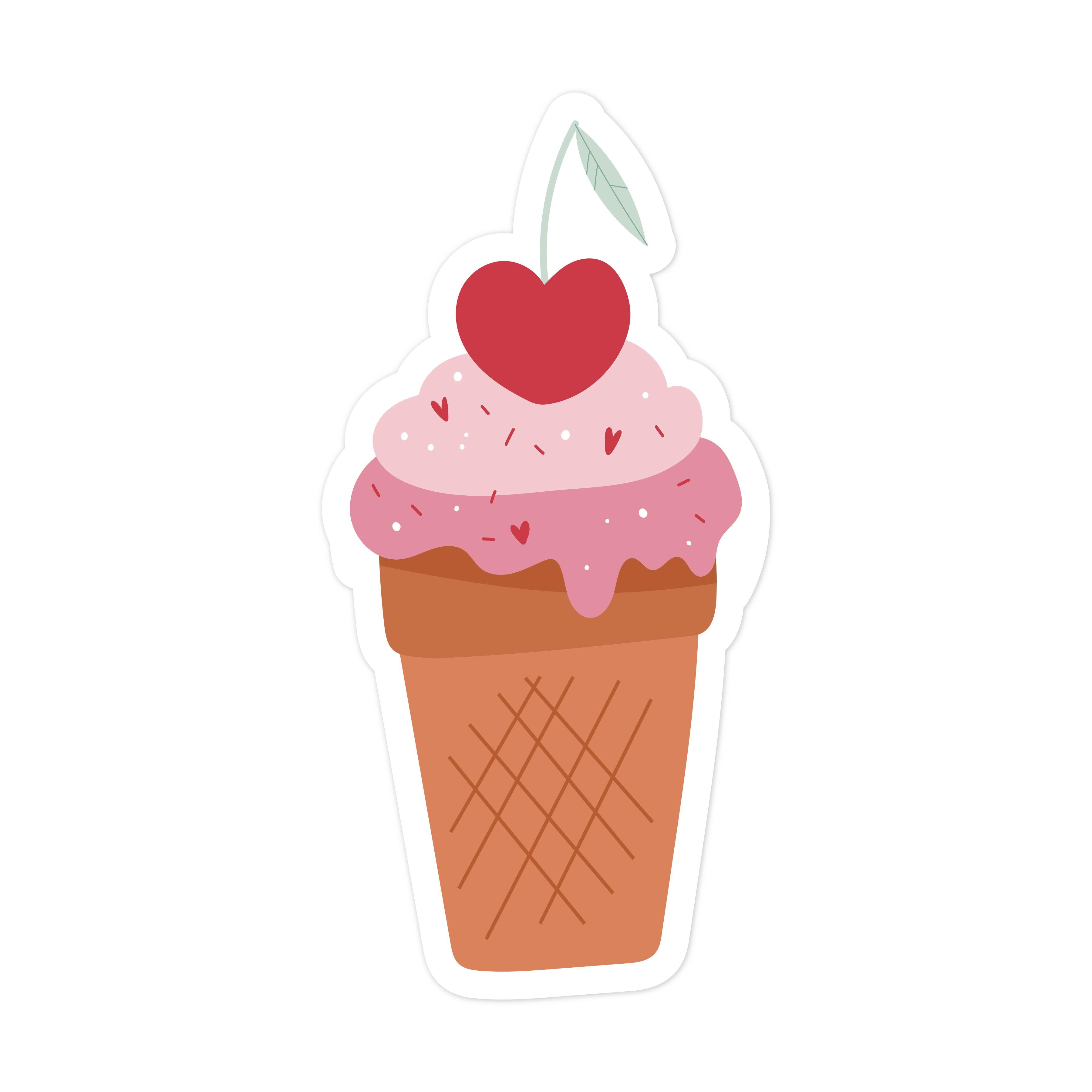 Cherry Ice Cream Cone Print and Cut File