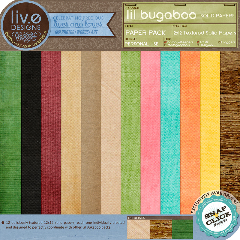 liv.edesigns Lil Bugaboo Solid Papers