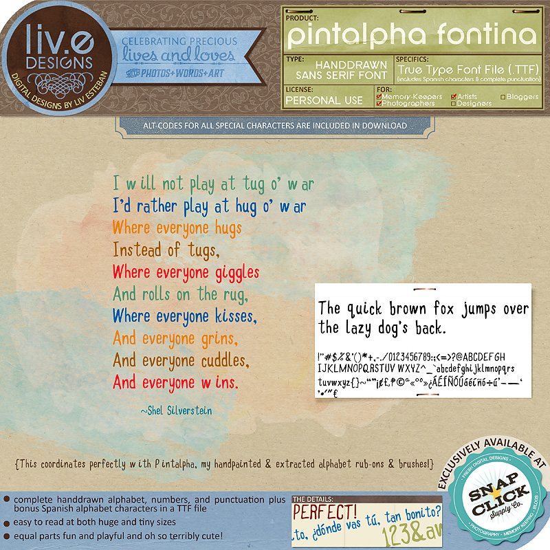 Pintalpha Fontina - Hand-drawn Font