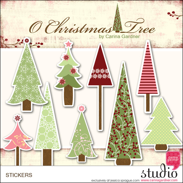 Oh Christmas Tree Stickers 1.5 Circles