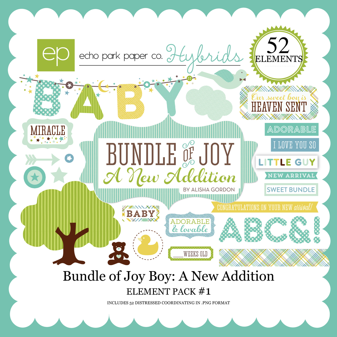 Echo Park Paper Company Bundle Of Joy Baby Boy Scrapbooking Kit