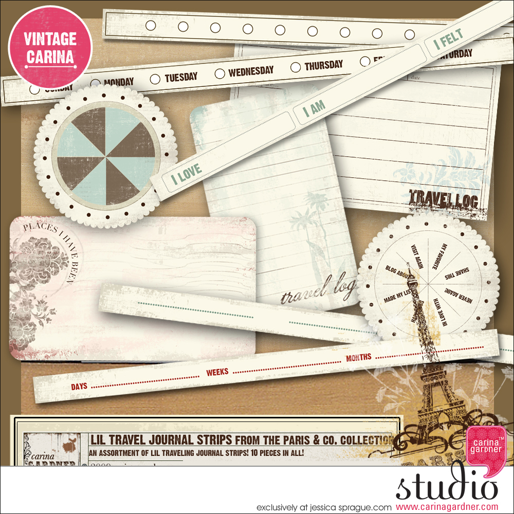 PARIS & CO Lil' Travel Journaling Strips