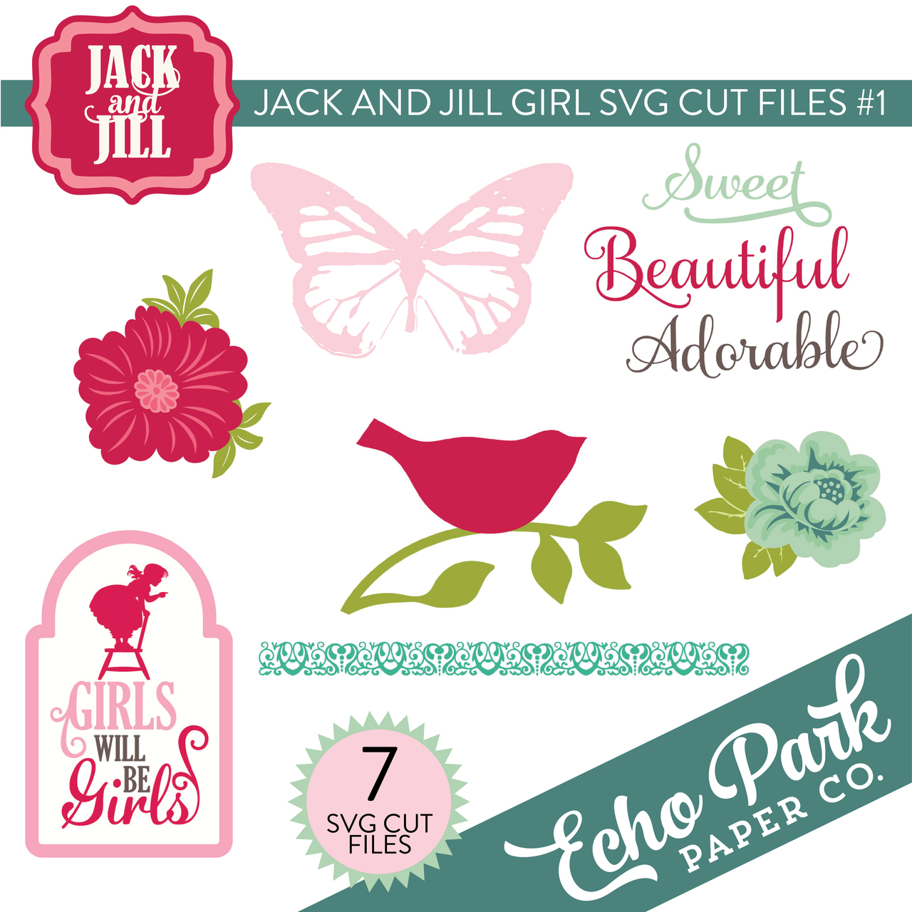 Jack and Jill - Girl SVG Cut Files #1