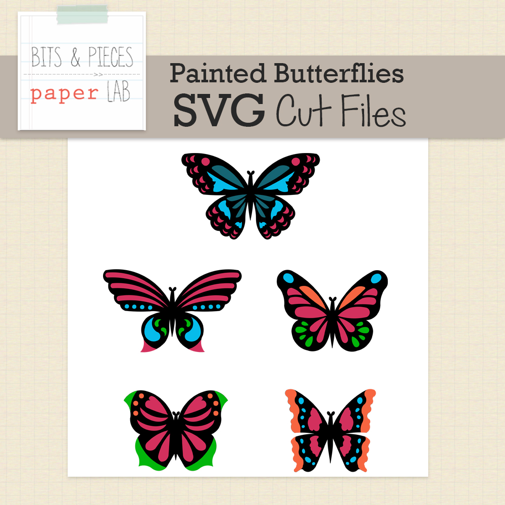 Download Painted Butterflies Svg Cut Files Snap Click Supply Co