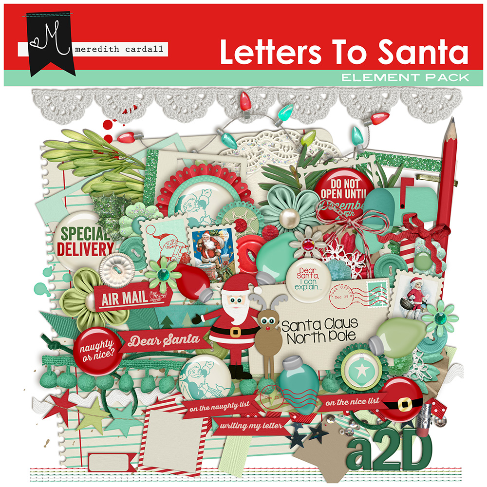 Letters to Santa Cardstock Stickers 12 inch x12 inch Elements