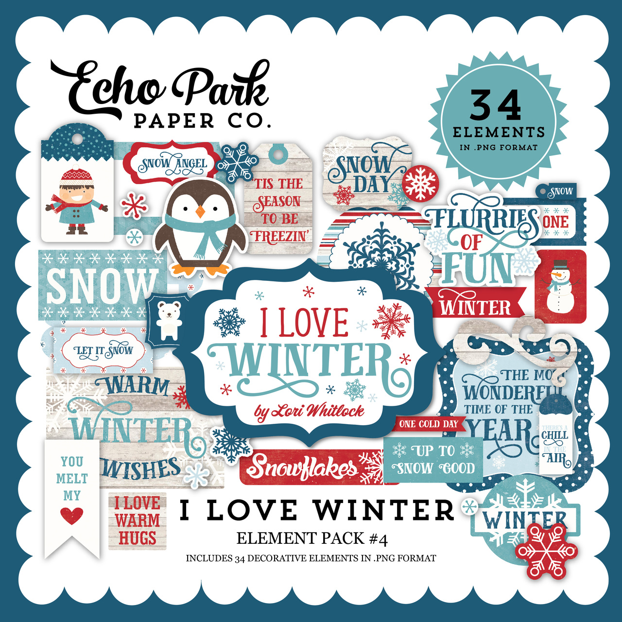 I Love Fall Element Sticker - Echo Park