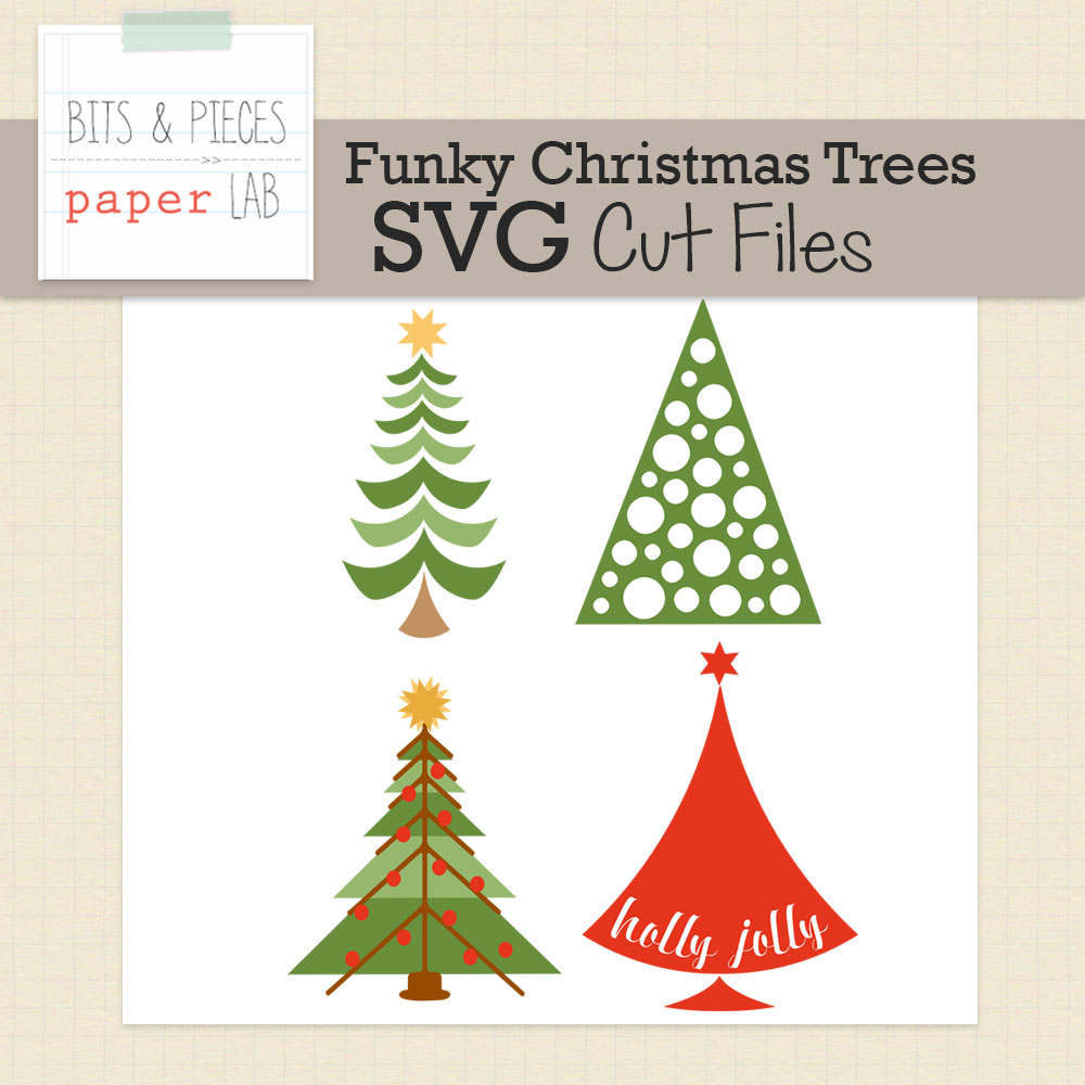 Funky Christmas Trees Cut File Set Snap Click Supply Co
