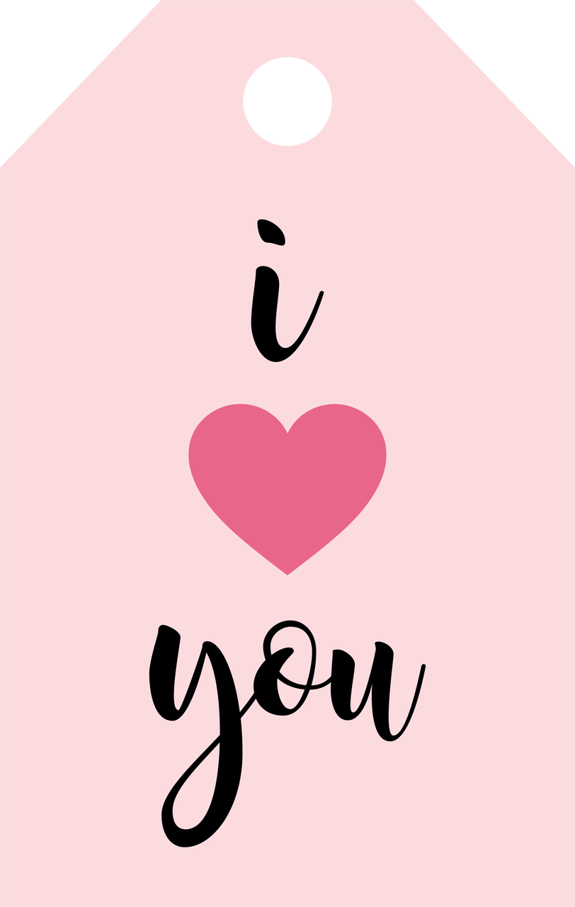 I Heart You Tag SVG Cut File