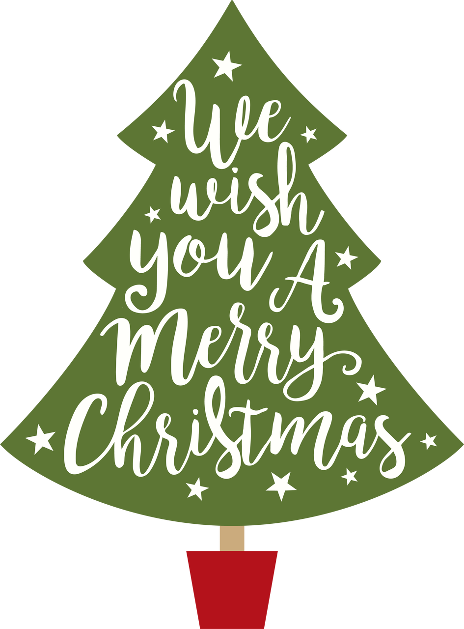 Wish You A Merry Christmas Tree SVG Cut File - Snap Click ...