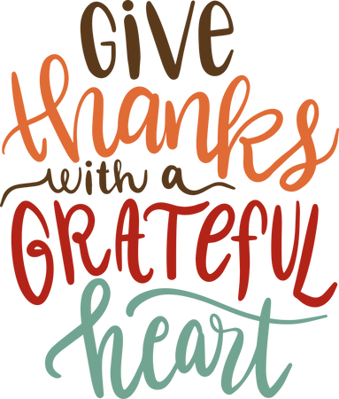 Give Thanks with a Grateful Heart SVG Cut File - Snap Click Supply Co.