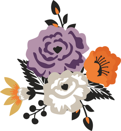 Halloween Flower Bunch Print & Cut File - Snap Click Supply Co.