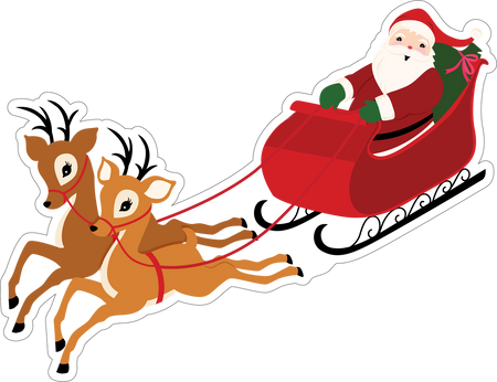 Santa's Sleigh Print &amp; Cut File - Snap Click Supply Co.