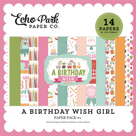 A Birthday Wish Girl Paper Pack #1 - Snap Click Supply Co.