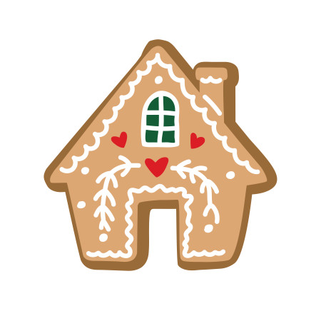 Gingerbread House 2 SVG Cut File - Snap Click Supply Co.