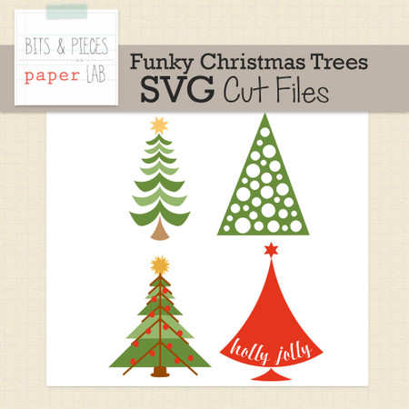 Download Funky Christmas Trees Cut File Set - Snap Click Supply Co.