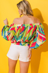 Colorful Off-Shoulder Top