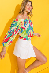 Colorful Off-Shoulder Top