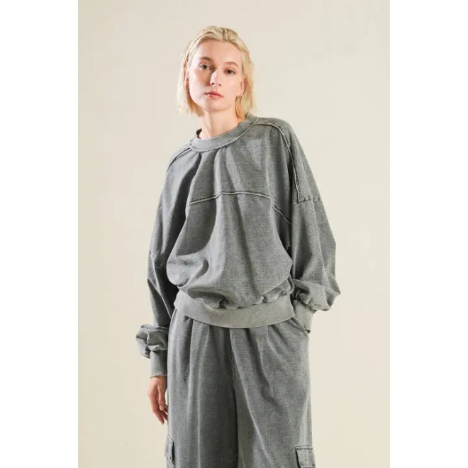 Tie Back Pullover Sweatshirt