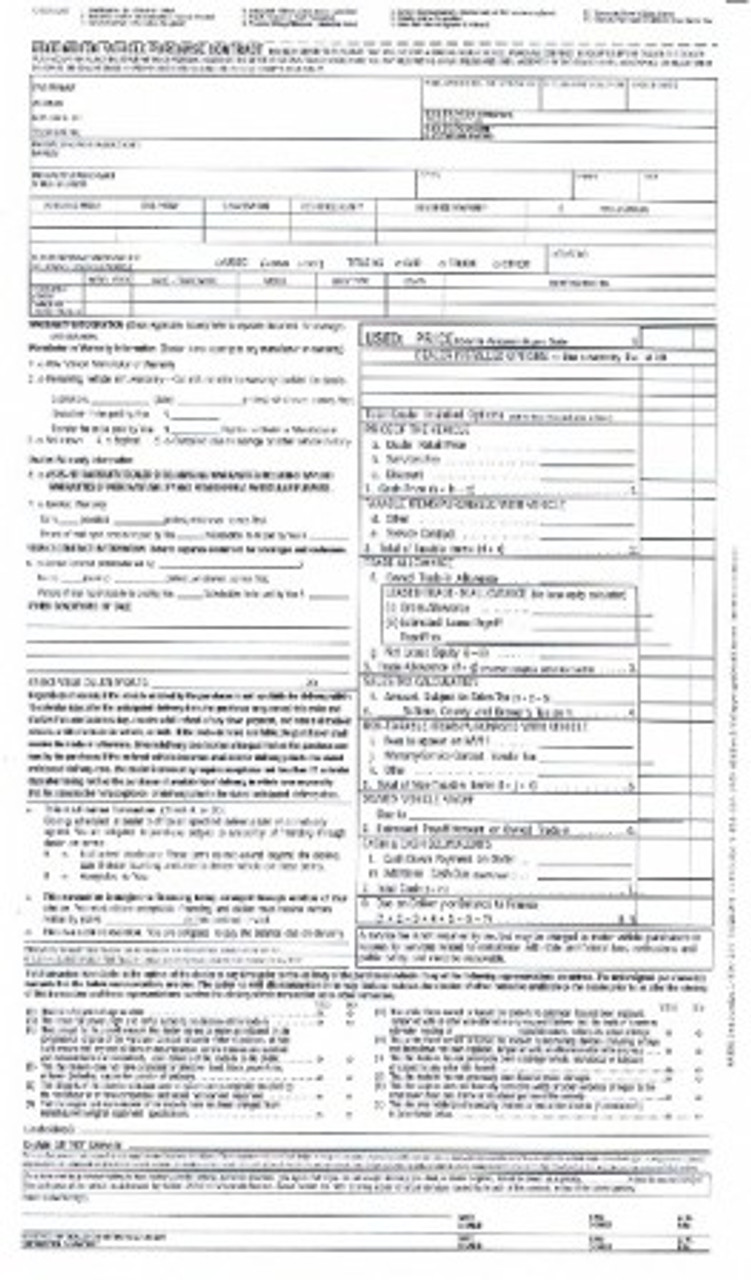 Used Motor Vehicle Purchase Contract Adamm