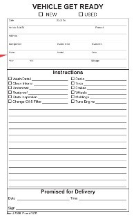 Vehicle Get Ready Form