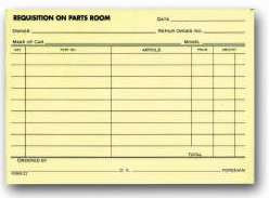 Parts Requisition Form