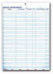 Service Appointment Sheets