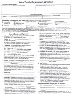 Motor Vehicle Consignment Agreement