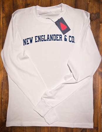 N.E. 80's College White/Blue SUPIMA® Cotton Long Sleeve