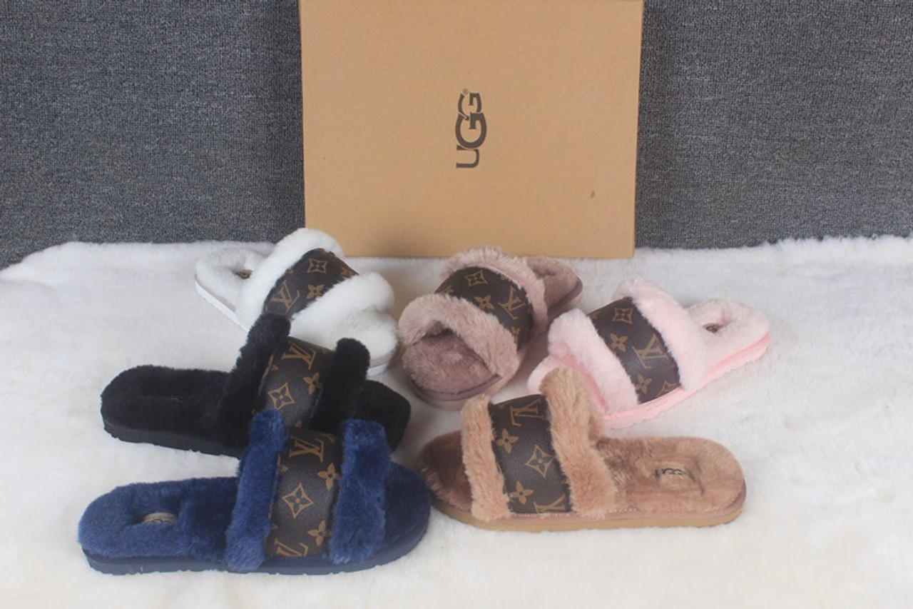 L V UGG fur sandals – Three Saving Grace Co.