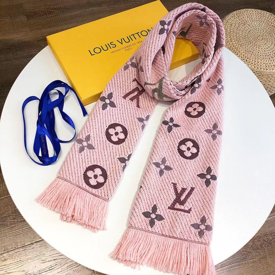 Pink slim LV scarf