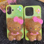 Lime Green Hello Kitty blinged Phone Case