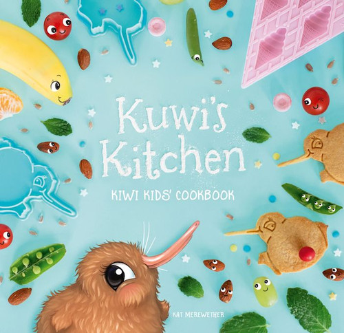 Kuwi's Kitchen. Kiwi kid's cookbook with free cookie cutter.