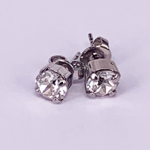 Swarovski Crystal Studs - Silver Shade