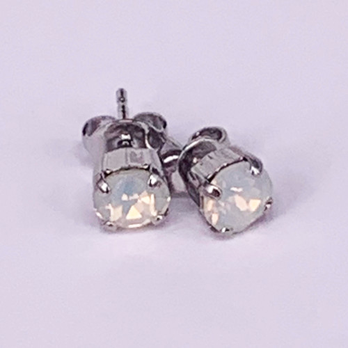 Swarovski Crystal Studs - White Opal