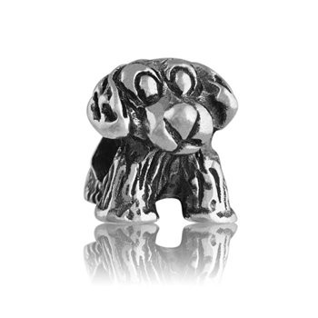 Sterling silver sheep dog puppy charm from Evolve New Zealand.