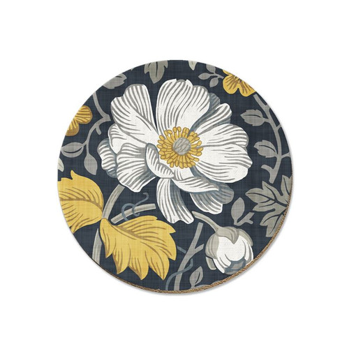 Rare NZ flowers cork backed coaster designed by NZ artist Tanya Wolfkamp.