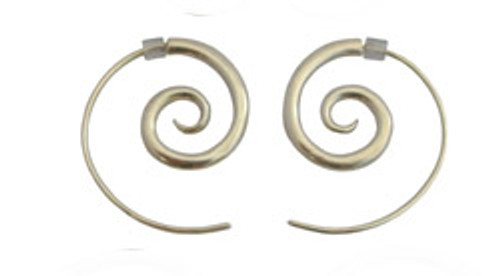 silver spiral earrings - medium by NZ jewellery designer Nick Feint, Stone Arrow