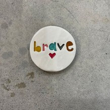Brave stamped ceramic