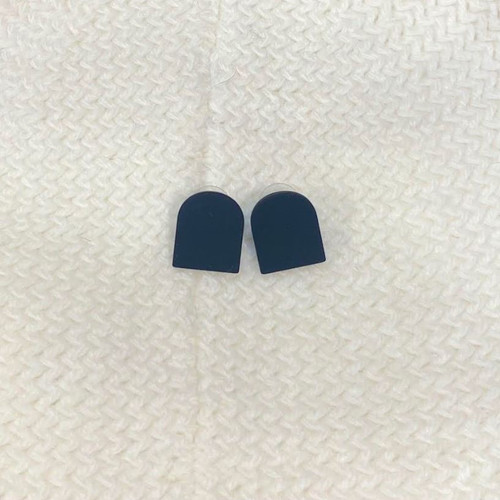 Black Square Oval Earrings
